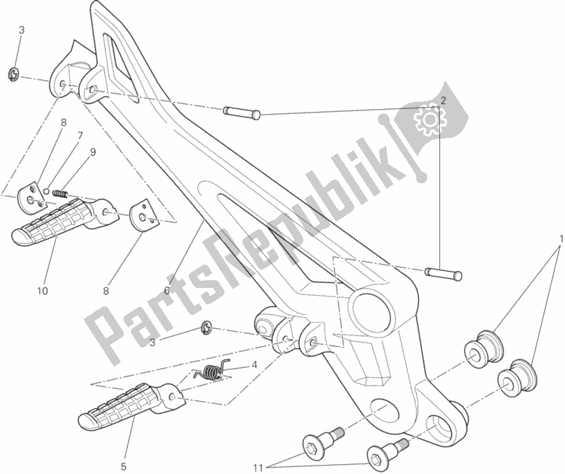 Wszystkie części do Podnó? Ki Prawe Ducati Monster 796 ABS-DMT 2014